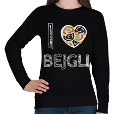 PRINTFASHION I love bejgli - Női pulóver - Fekete