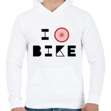 PRINTFASHION I love bike (black) - Férfi kapucnis pulóver - Fehér férfi pulóver, kardigán