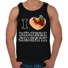 PRINTFASHION I love Bolognai spagetti - Férfi atléta - Fekete atléta, trikó