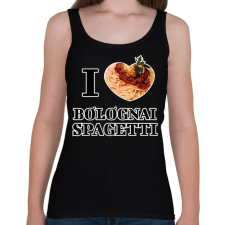 PRINTFASHION I love Bolognai spagetti - Női atléta - Fekete női trikó