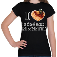 PRINTFASHION I love Bolognai spagetti - Női póló - Fekete női póló