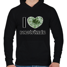PRINTFASHION I love Borsófőzelék - Férfi kapucnis pulóver - Fekete férfi pulóver, kardigán