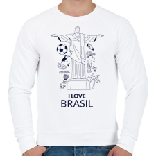 PRINTFASHION I LOVE BRASIL - Férfi pulóver - Fehér férfi pulóver, kardigán