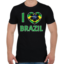 PRINTFASHION I love Brazil - Férfi póló - Fekete férfi póló