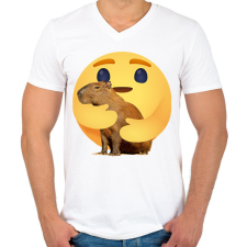 PRINTFASHION I love capybara - Férfi V-nyakú póló - Fehér férfi póló