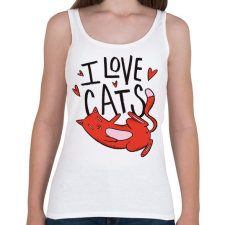 PRINTFASHION I love Cats - Női atléta - Fehér női trikó