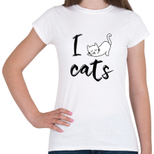 PRINTFASHION I love cats - Női póló - Fehér női póló