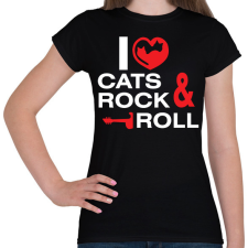 PRINTFASHION i_love_cats - Női póló - Fekete női póló