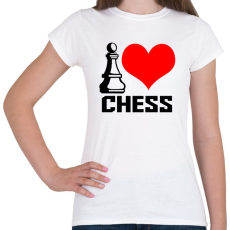 PRINTFASHION I love chess - Női póló - Fehér