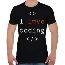 PRINTFASHION I love coding - Férfi póló - Fekete férfi póló