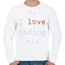 PRINTFASHION I love coding, szeretek programozni - Férfi pulóver - Fehér férfi pulóver, kardigán