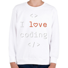 PRINTFASHION I love coding, szeretek programozni - Gyerek pulóver - Fehér gyerek pulóver, kardigán