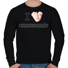 PRINTFASHION I love Csirkefarhát - Férfi pulóver - Fekete