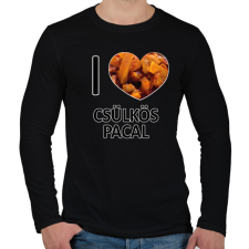 PRINTFASHION I love Csülkös pacal - Férfi hosszú ujjú póló - Fekete férfi póló
