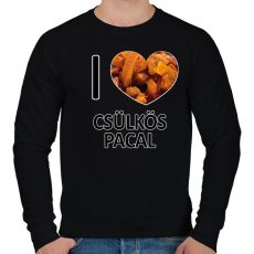 PRINTFASHION I love Csülkös pacal - Férfi pulóver - Fekete