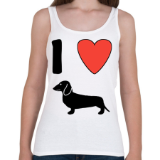 PRINTFASHION I Love Dachshund - Női atléta - Fehér női trikó