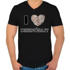 PRINTFASHION I love disznósajt - Férfi V-nyakú póló - Fekete férfi póló