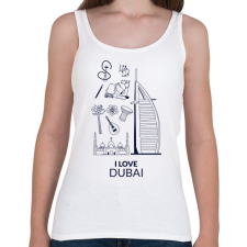 PRINTFASHION I LOVE DUBAI - Női atléta - Fehér női trikó