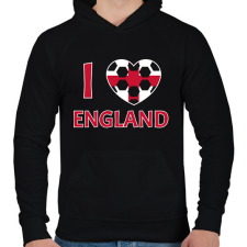 PRINTFASHION I love England - Férfi kapucnis pulóver - Fekete férfi pulóver, kardigán