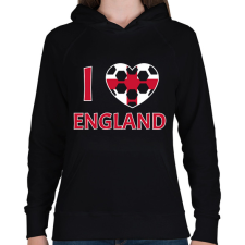 PRINTFASHION I love England - Női kapucnis pulóver - Fekete női pulóver, kardigán