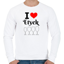 PRINTFASHION I love Etyek - Férfi pulóver - Fehér férfi pulóver, kardigán