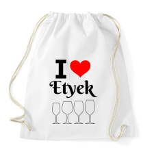 PRINTFASHION I love Etyek - Sportzsák, Tornazsák - Fehér tornazsák