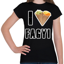 PRINTFASHION I Love Fagyi - Női póló - Fekete női póló