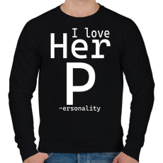 PRINTFASHION I love - férfi - Férfi pulóver - Fekete