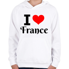 PRINTFASHION I love France - Gyerek kapucnis pulóver - Fehér gyerek pulóver, kardigán