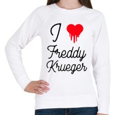 PRINTFASHION I love Freddy Krueger - Női pulóver - Fehér női pulóver, kardigán