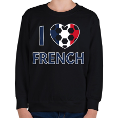 PRINTFASHION I love French - Gyerek pulóver - Fekete