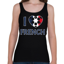 PRINTFASHION I love French - Női atléta - Fekete női trikó