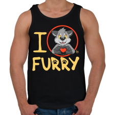 PRINTFASHION I Love Furry - Férfi atléta - Fekete atléta, trikó