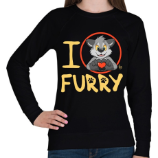 PRINTFASHION I Love Furry - Női pulóver - Fekete