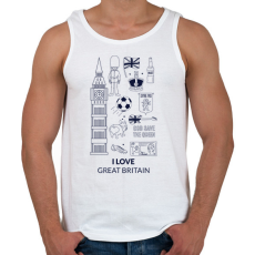 PRINTFASHION I LOVE GREAT BRITAIN - Férfi atléta - Fehér