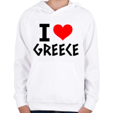 PRINTFASHION I love Greece 2 - Gyerek kapucnis pulóver - Fehér