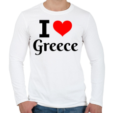 PRINTFASHION I love Greece - Férfi hosszú ujjú póló - Fehér