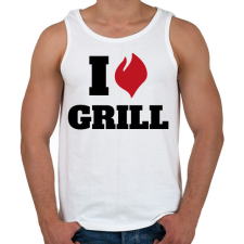 PRINTFASHION I love grill - Férfi atléta - Fehér atléta, trikó