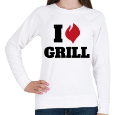 PRINTFASHION I love grill - Női pulóver - Fehér női pulóver, kardigán