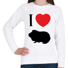 PRINTFASHION I love guinea pig - Női pulóver - Fehér