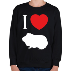 PRINTFASHION I love guinea pig (white) - Gyerek pulóver - Fekete