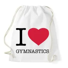 PRINTFASHION I love gymnastics - Sportzsák, Tornazsák - Fehér tornazsák