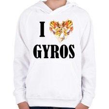 PRINTFASHION I love Gyros - Gyerek kapucnis pulóver - Fehér gyerek pulóver, kardigán