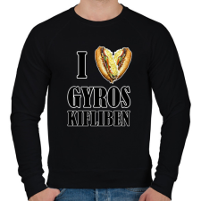 PRINTFASHION I love Gyros kifliben - Férfi pulóver - Fekete férfi pulóver, kardigán