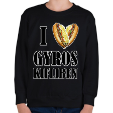 PRINTFASHION I love Gyros kifliben - Gyerek pulóver - Fekete gyerek pulóver, kardigán