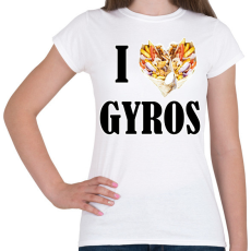 PRINTFASHION I love Gyros - Női póló - Fehér