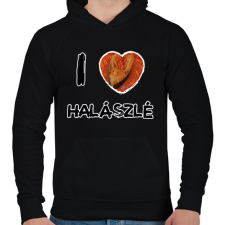 PRINTFASHION I love halászlé - Férfi kapucnis pulóver - Fekete női pulóver, kardigán