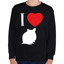 PRINTFASHION I love hamster (white) - Gyerek pulóver - Fekete gyerek pulóver, kardigán