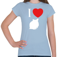 PRINTFASHION I love hamster (white) - Női póló - Világoskék