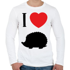 PRINTFASHION I love hedgehog (black) - Férfi hosszú ujjú póló - Fehér